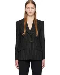 Versace Jeans Black Pinstripe Blazer Eblack