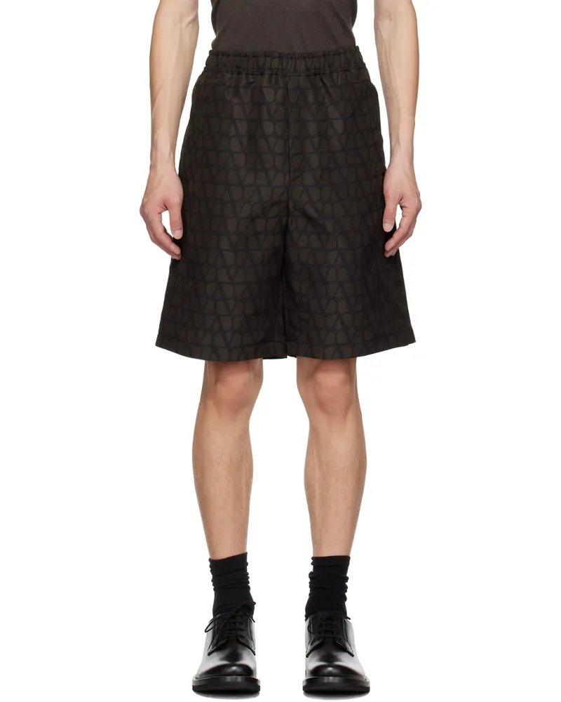 Valentino Garavani Brown Printed Shorts Myw