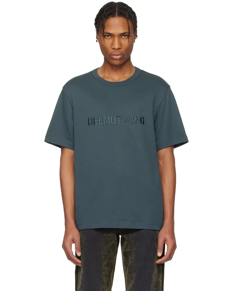 Helmut Lang Blue Logo T-shirt Deep