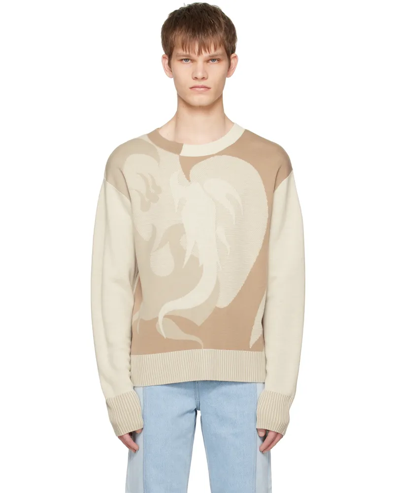 Feng Chen Wang Beige Phoenix Sweater Beige