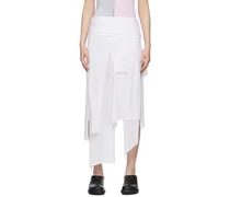 White Layered Midi Skirt