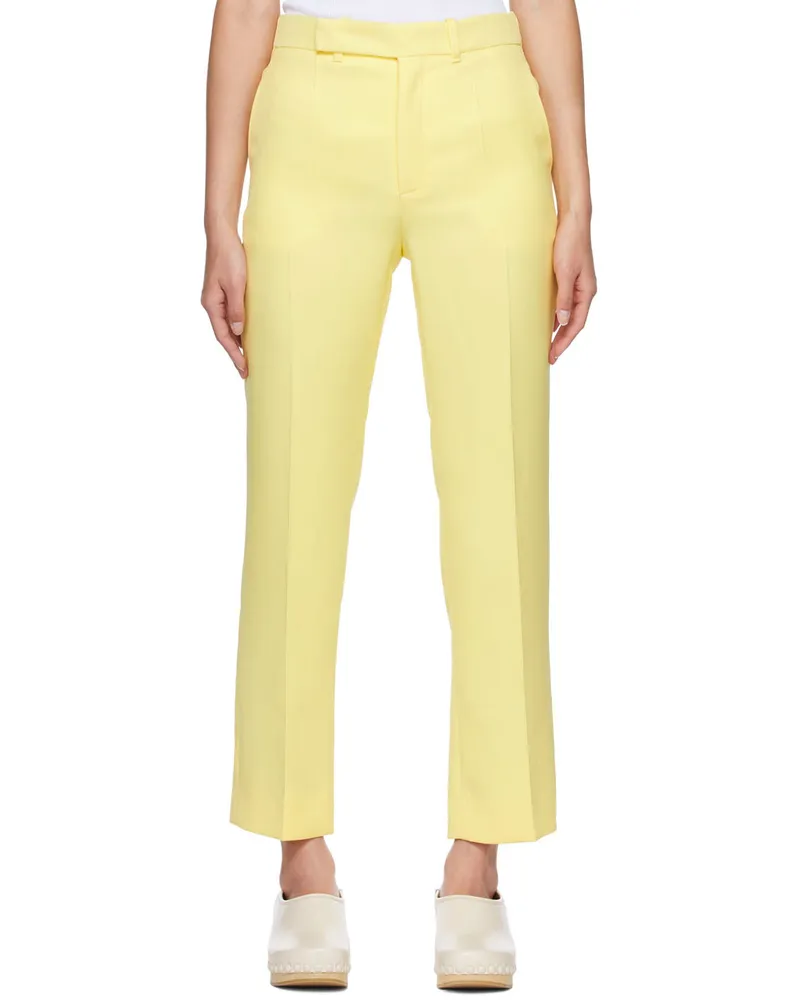 Chloé Yellow Silk Trousers 757