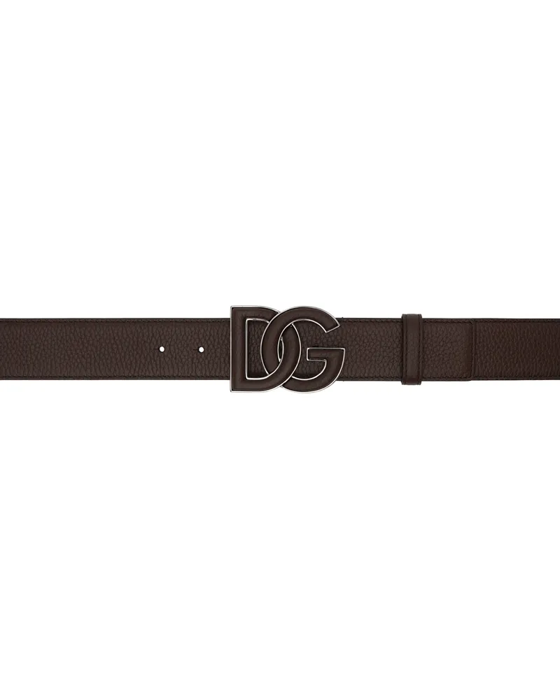 Dolce & Gabbana Brown Deerskin-Print Calfskin Belt 80076