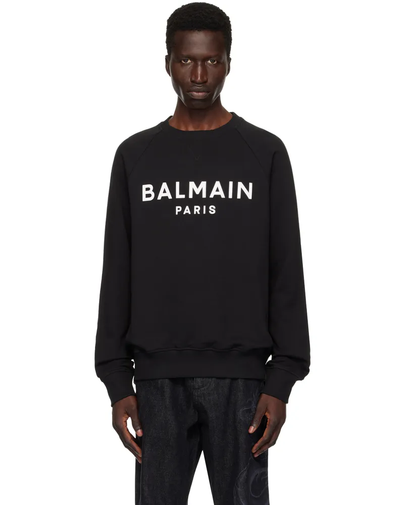 Balmain Black 'Balmain Paris' Printed Sweatshirt Eab