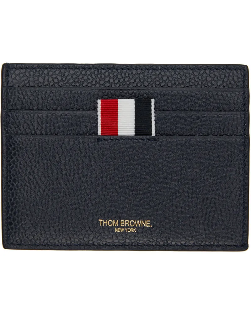 Thom Browne Navy 4-Bar Card Holder 415