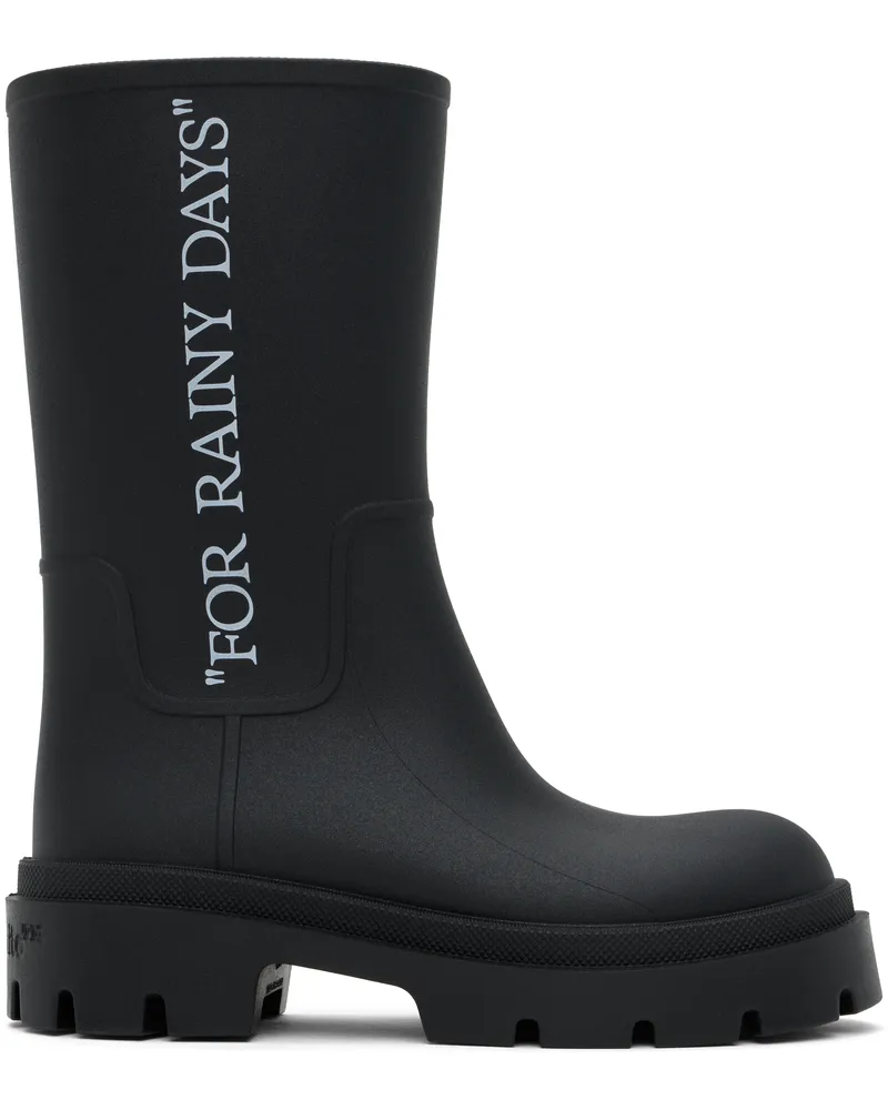 OFF-WHITE Black Reboot Rainy Days Boots Black