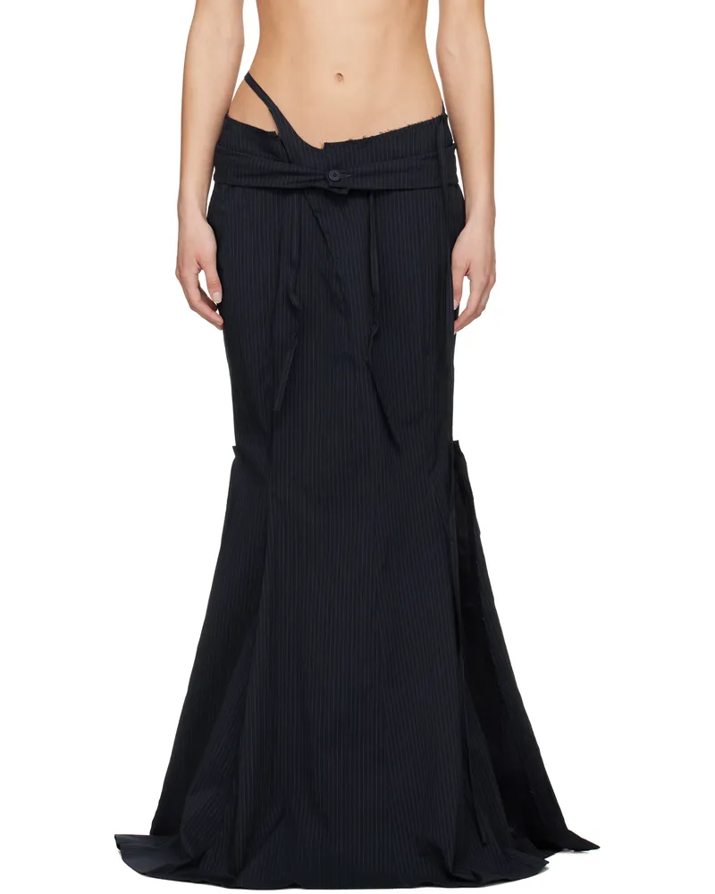 OTTOLINGER Navy Mermaid Suit Maxi Skirt Blue