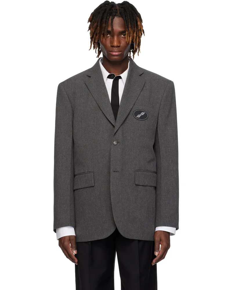 WE 11 DONE Gray Oversized Blazer Charcoal