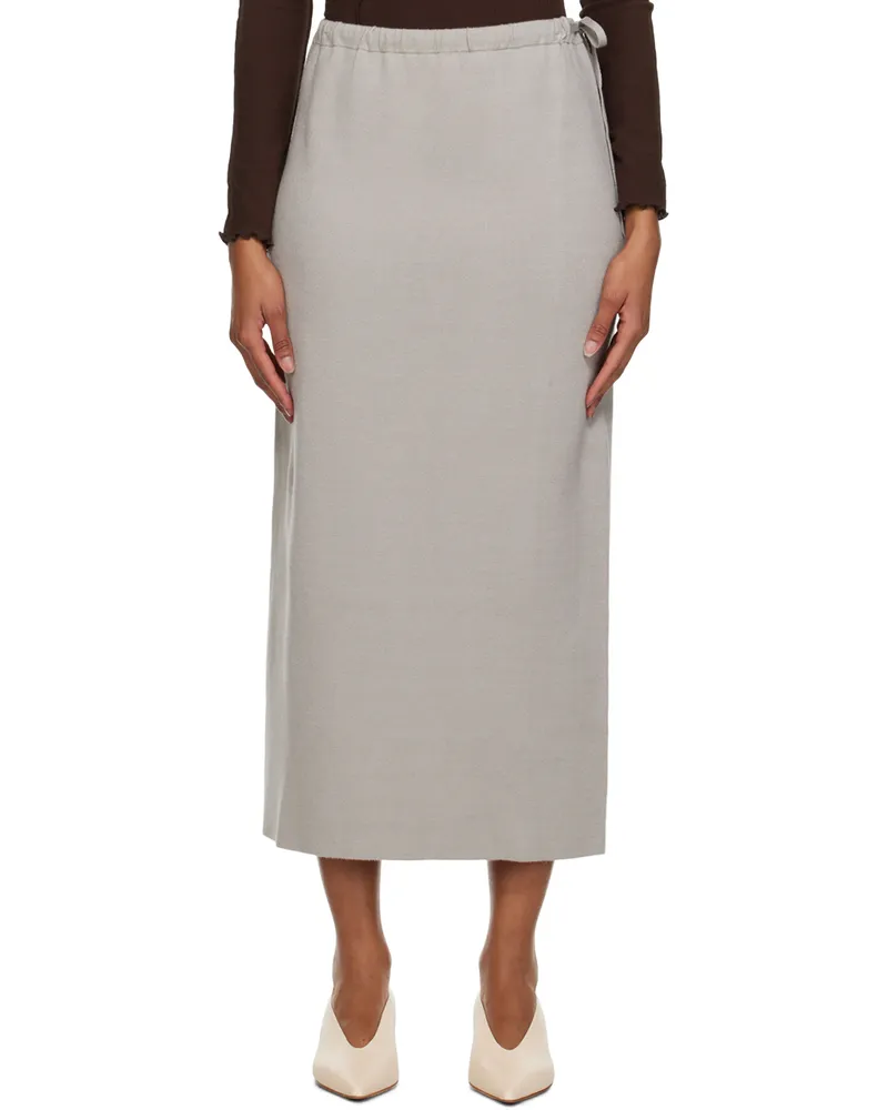 Deiji Studios Taupe 'The Tie Tube' Maxi Skirt Grey