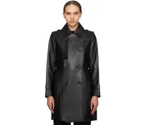 Black Mely Leather Coat