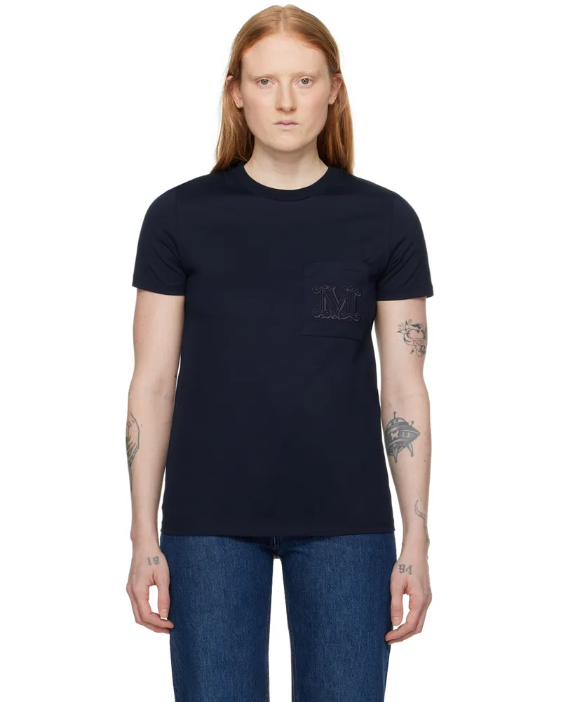 Max Mara Navy Crewneck T-Shirt 6