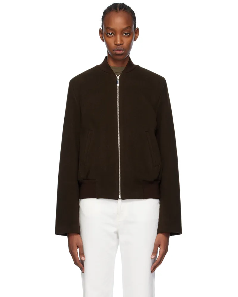 Totême Brown Sartorial Bomber Jacket 040