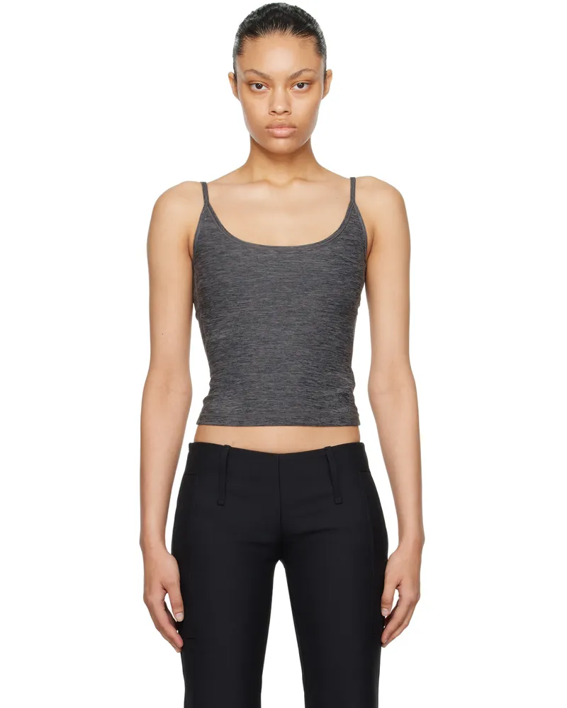 Fax Copy Express Gray Deep U-Cut Tank Top Grey