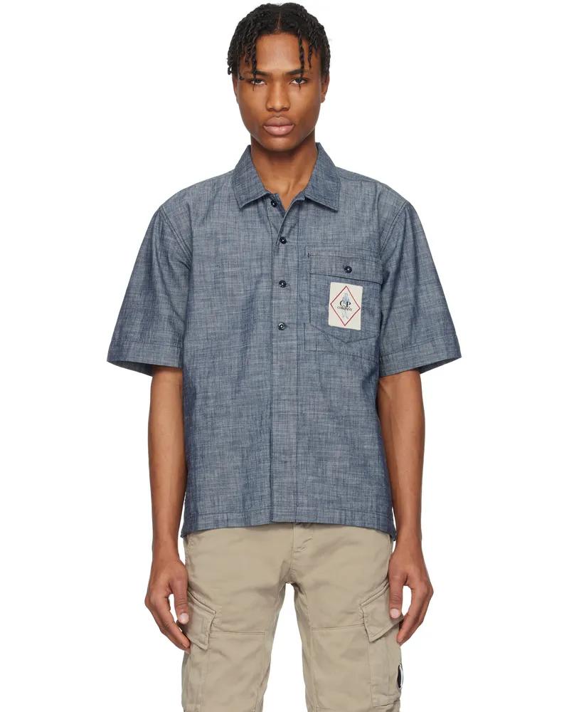 C.P. Company Blue Chambray Short Sleeve Shirt D17