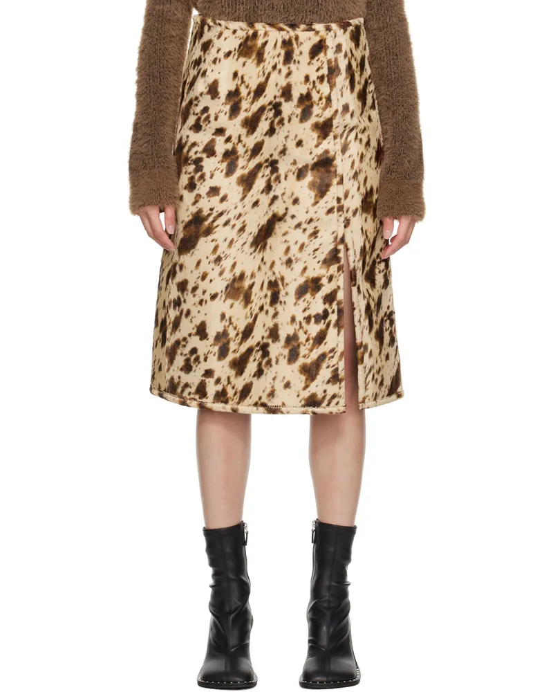 Stella McCartney Brown Print Midi Skirt 8485