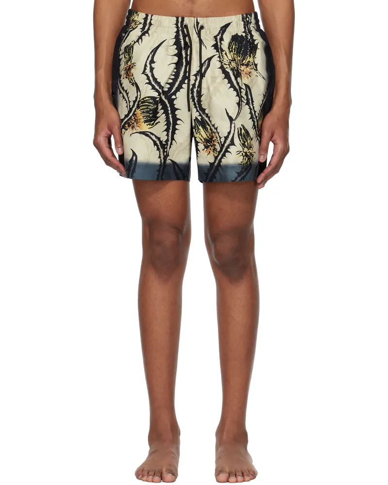 Dries van Noten Beige Printed Swim Shorts 206