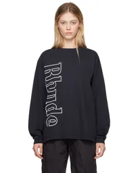 RHUDE Black Side Logo Long Sleeve T-Shirt Vtg