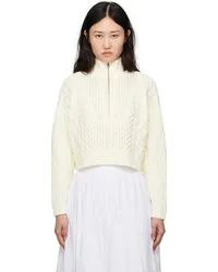 STAUD Off-White Cropped Hampton Sweater Butc