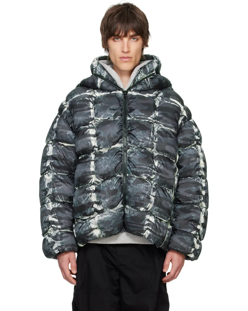 Diesel Gray W-Claus-Camu Puffer Jacket 93ra