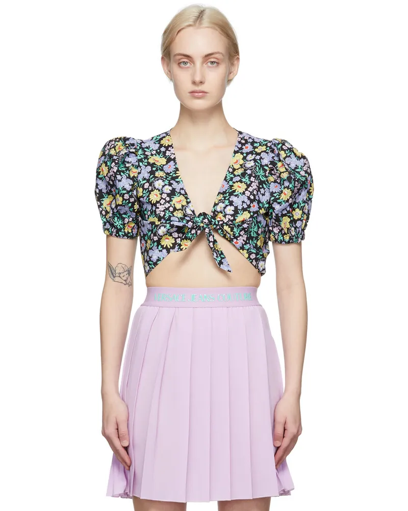 Versace Jeans Multicolor Front Tie Blouse E230
