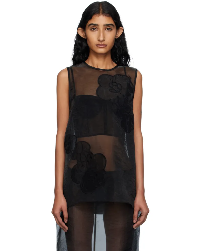 Cecilie Bahnsen Black Alba Tank Top Black