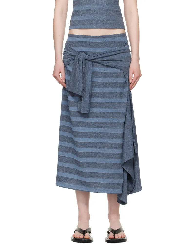Our Legacy Blue Sash Midi Skirt 70s