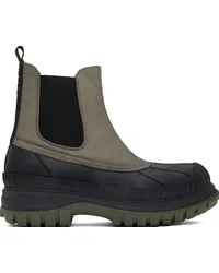 Ganni Khaki & Black Outdoor Chelsea Boots Kalamata