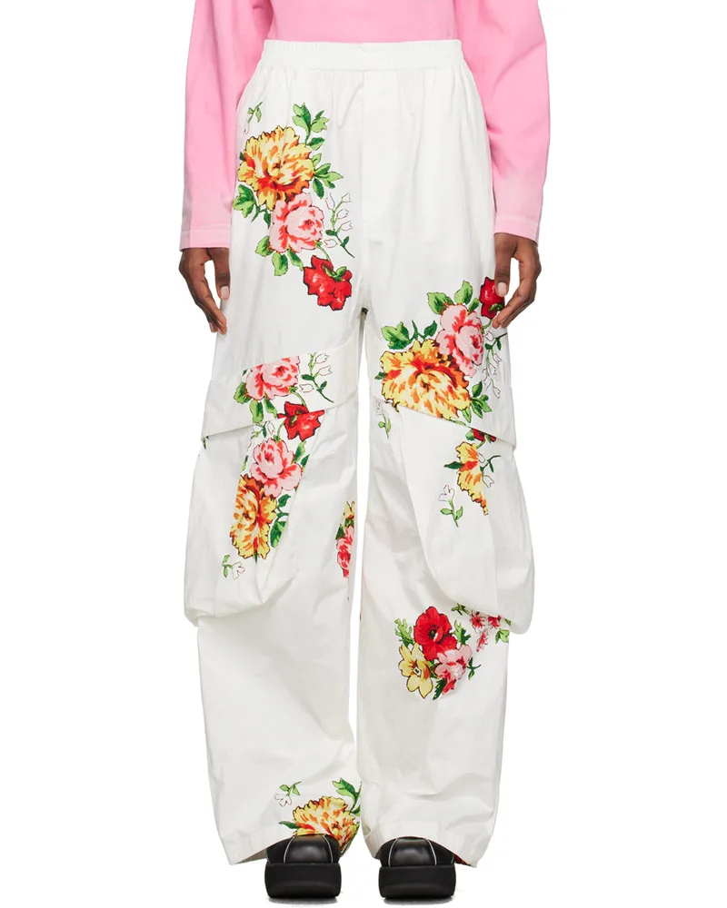 WE 11 DONE White Paneled Trousers Mix