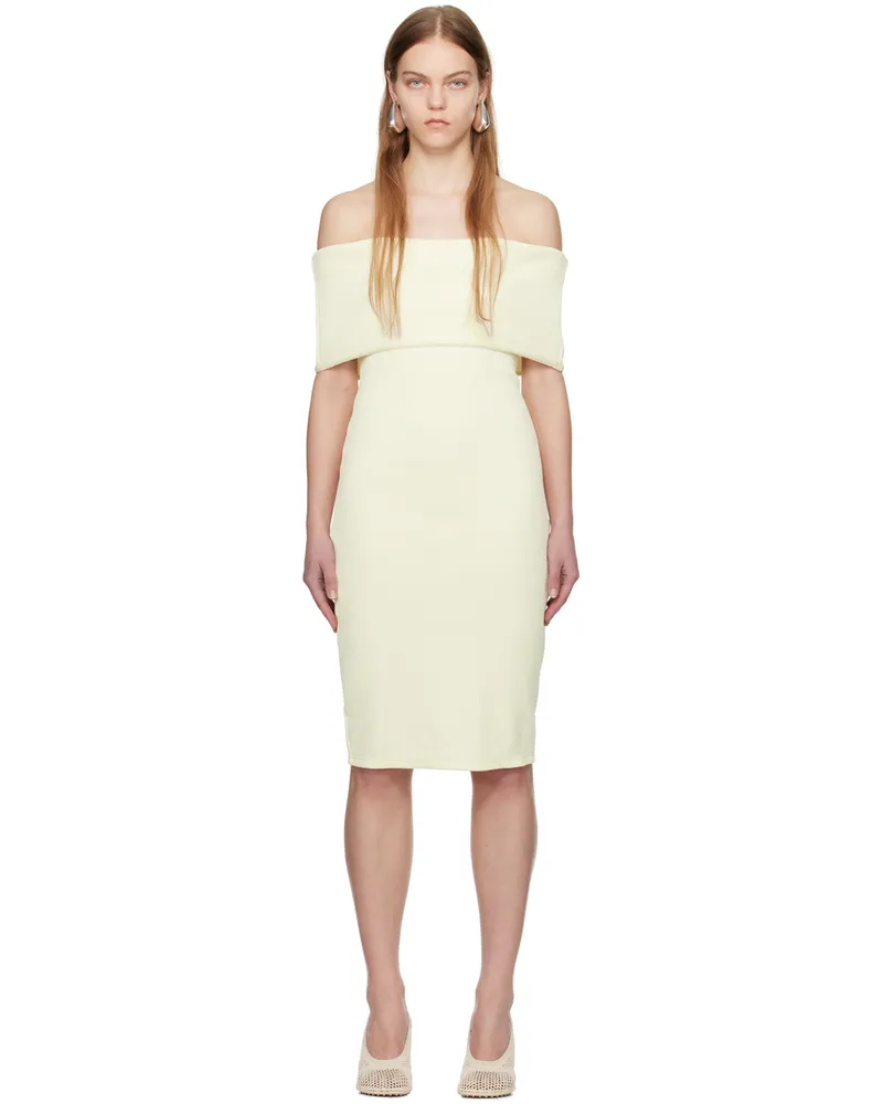 Bottega Veneta Off-White Textured Midi Dress 9204