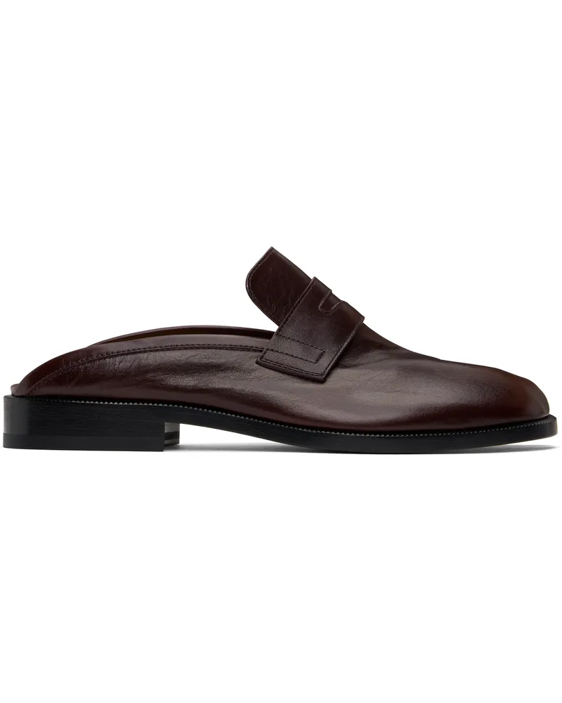 Maison Margiela Burgundy Tabi City Loafer Mules T5079