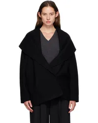 GIA STUDIOS Black Shawl Wool Jacket Black