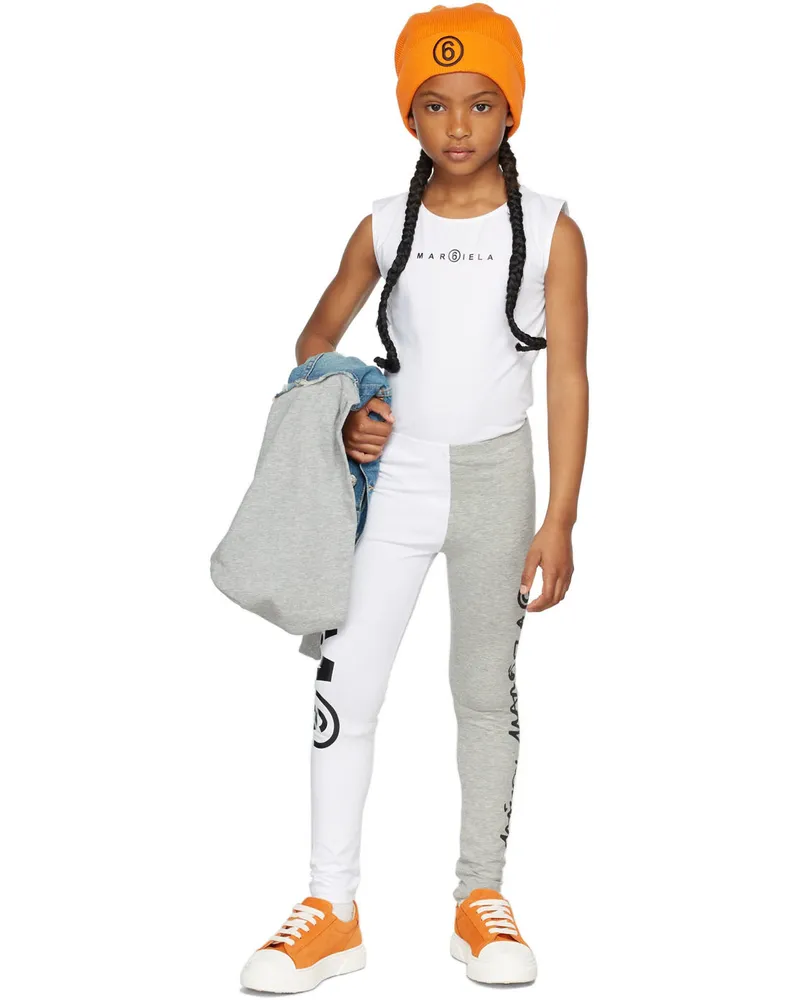 Maison Margiela Kids White Logo Bodysuit M6100