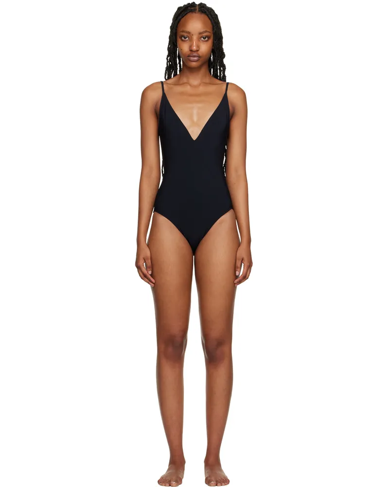 Rick Owens Black V-Neck Swimsuit 09