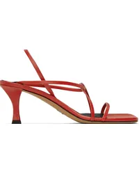 Proenza Schouler Red Square Strappy Heeled Sandals Red