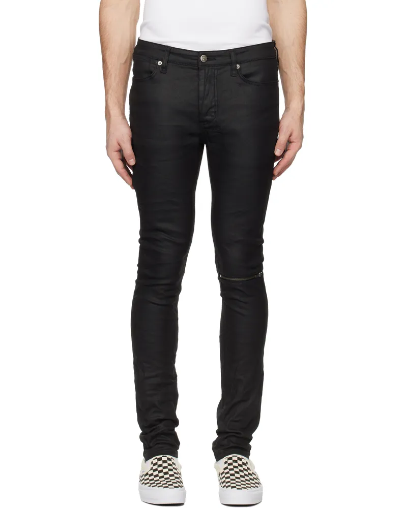 ksubi Black Van Winkle Waxed Caged Jeans Black