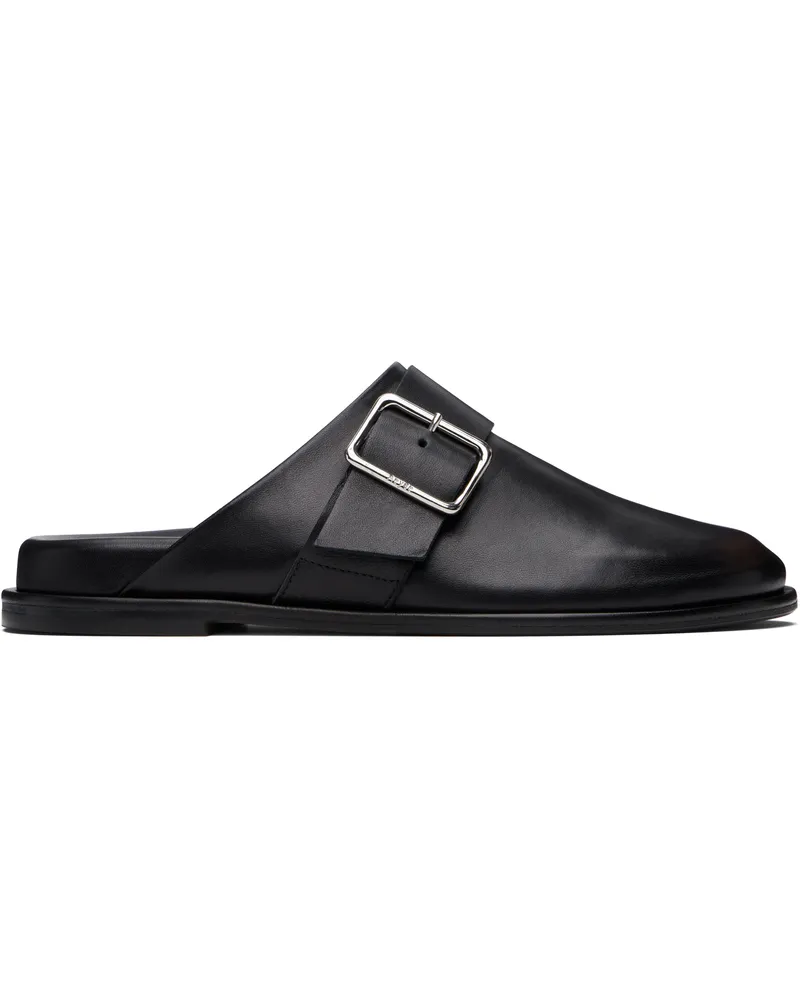 aeyde Black Finja Leather Slip-on Loafers Black