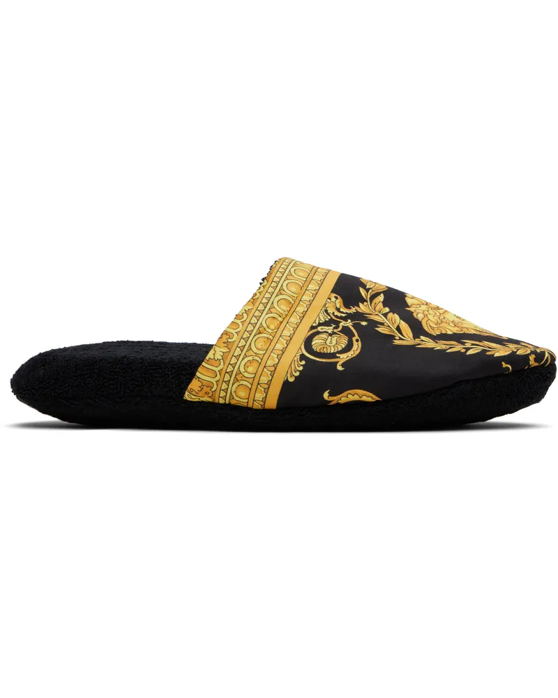 Versace Black 'I Heart Baroque' Slippers Z4800-black