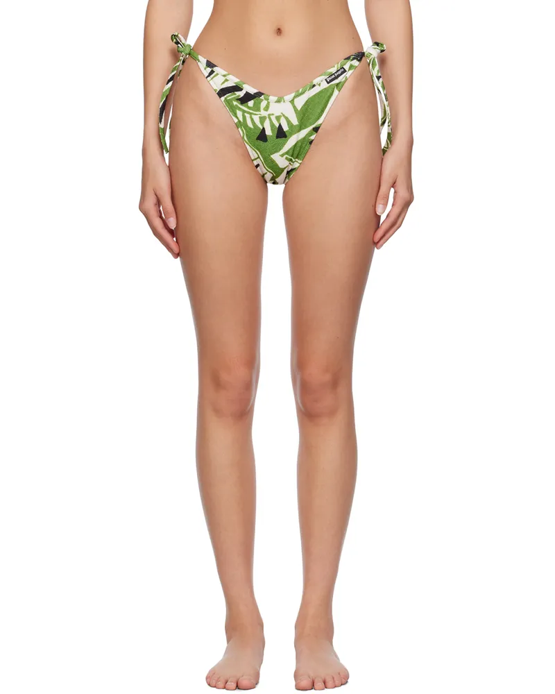 Palm Angels Green & White Hibiscus Bikini Bottoms Green