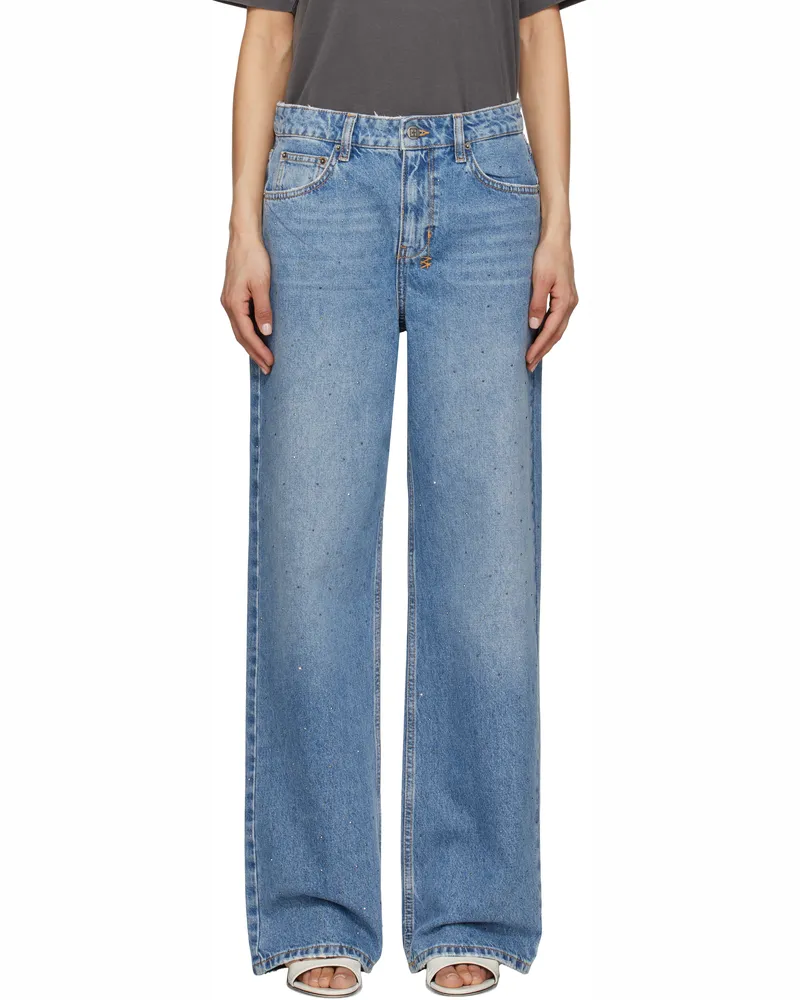 ksubi Blue Low Rider Krystal Komet Jeans Denim