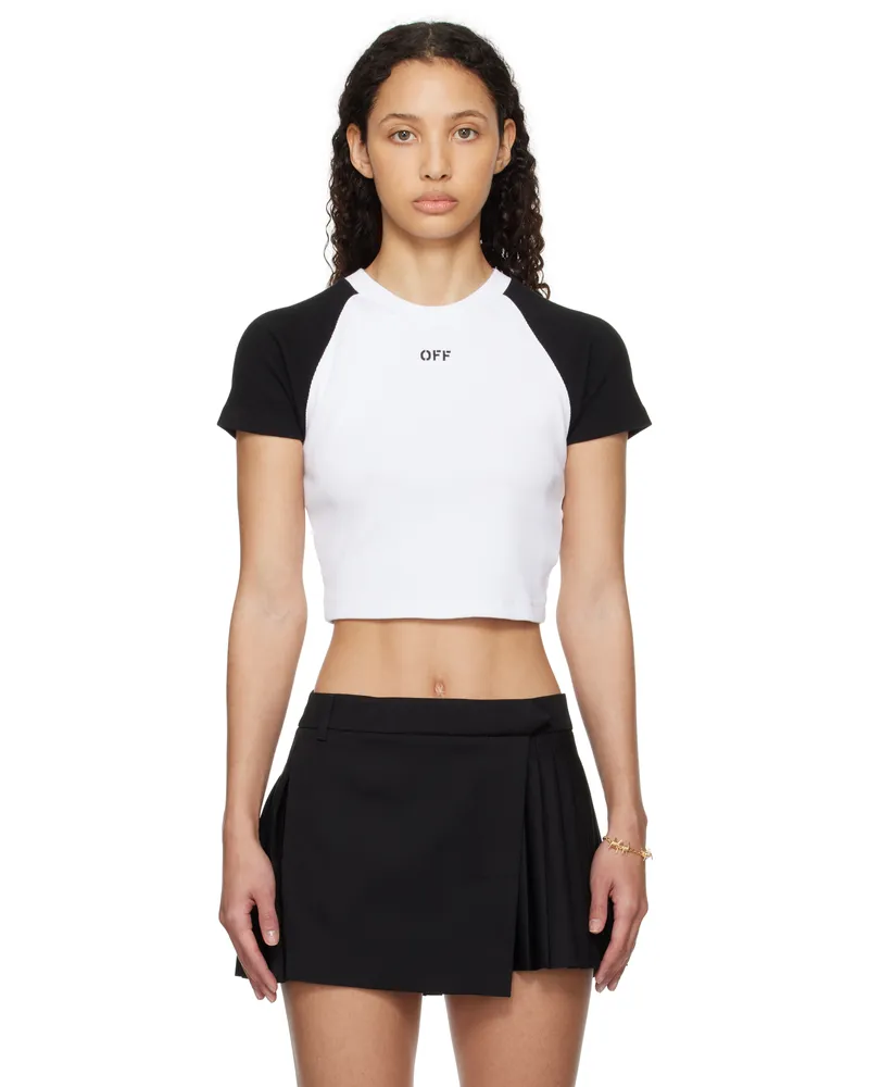 OFF-WHITE White & Black Rib Raglan 90s T-shirt White
