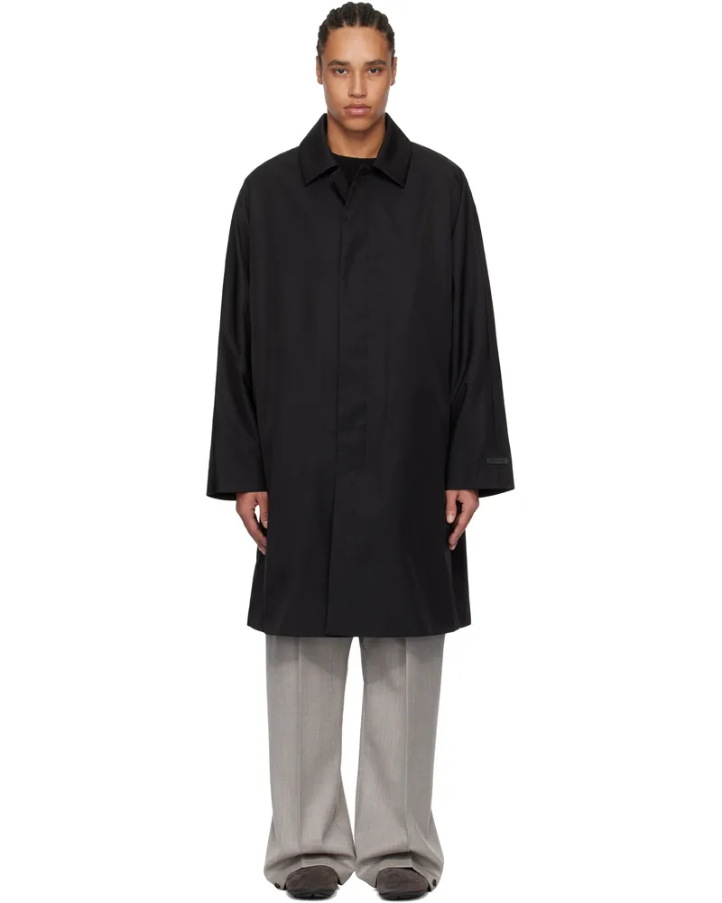 Fear of God Black Nylon Wool Car Coat Black