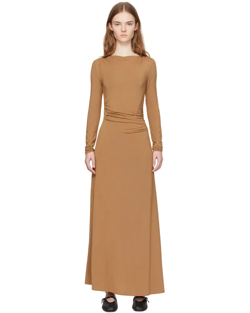 Rag & Bone Khaki Luca Draped Maxi Dress Khaki