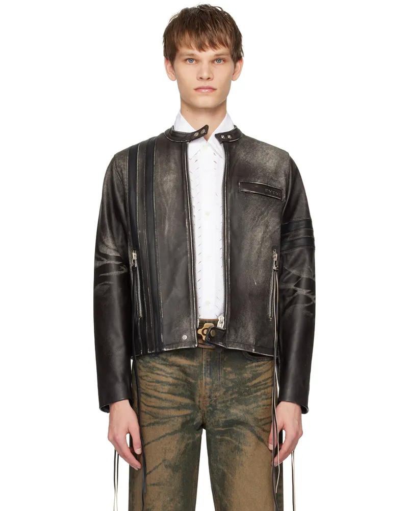 Eytys SSENSE Exclusive Brown Damon Leather Jacket Brown
