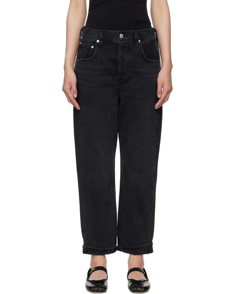 Citizens of humanity Black Dahlia Bow Leg Baby Roll Jeans Stonington