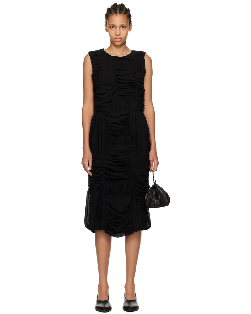 Comme des Garçons Black Ruched Midi Dress 1