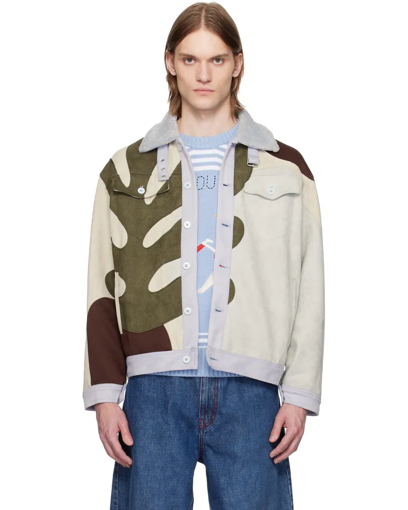 KidSuper Multicolor Suede Floral Patchwork Jacket Multi