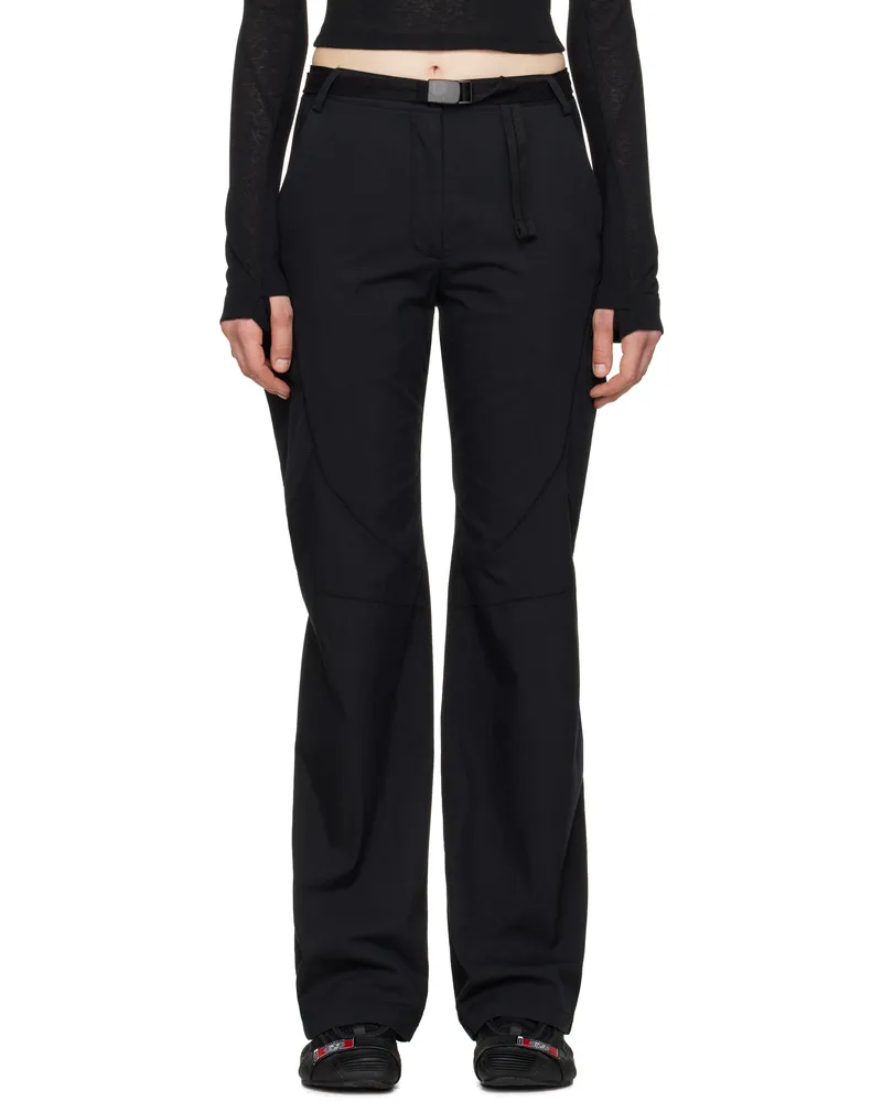 Hyein Seo Black Low-Rise Belted Trousers Black