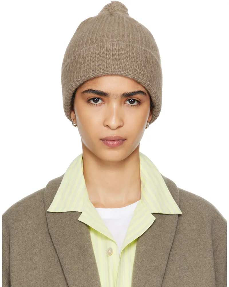 TEKLA SSENSE Exclusive Brown AURALEE Edition Night Knit Beanie Natural