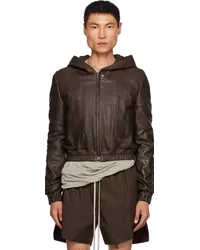 Rick Owens Brown Edfu Leather Jacket Brown