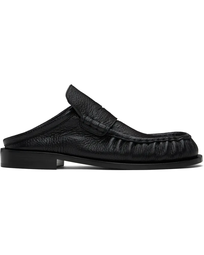Dries van Noten Black Leather Slip-on Loafers 900